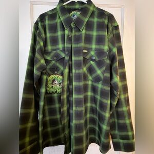 Dixxon Green and Black Plaid Shirt